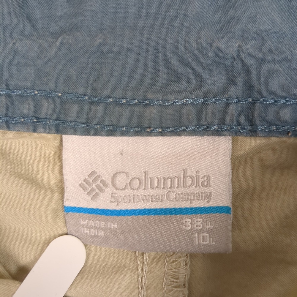 Columbia Mens Shorts Size 34W 10L Beige Flat Front Casual Outdoor - Picture 13 of 14